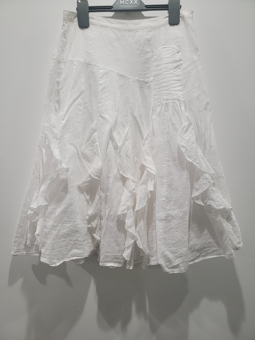 Banana Republic White Ruffle A-Line Skirt Sz US 0